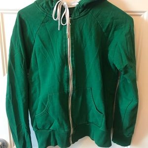 Green Zip Up Hoodie - Size Small